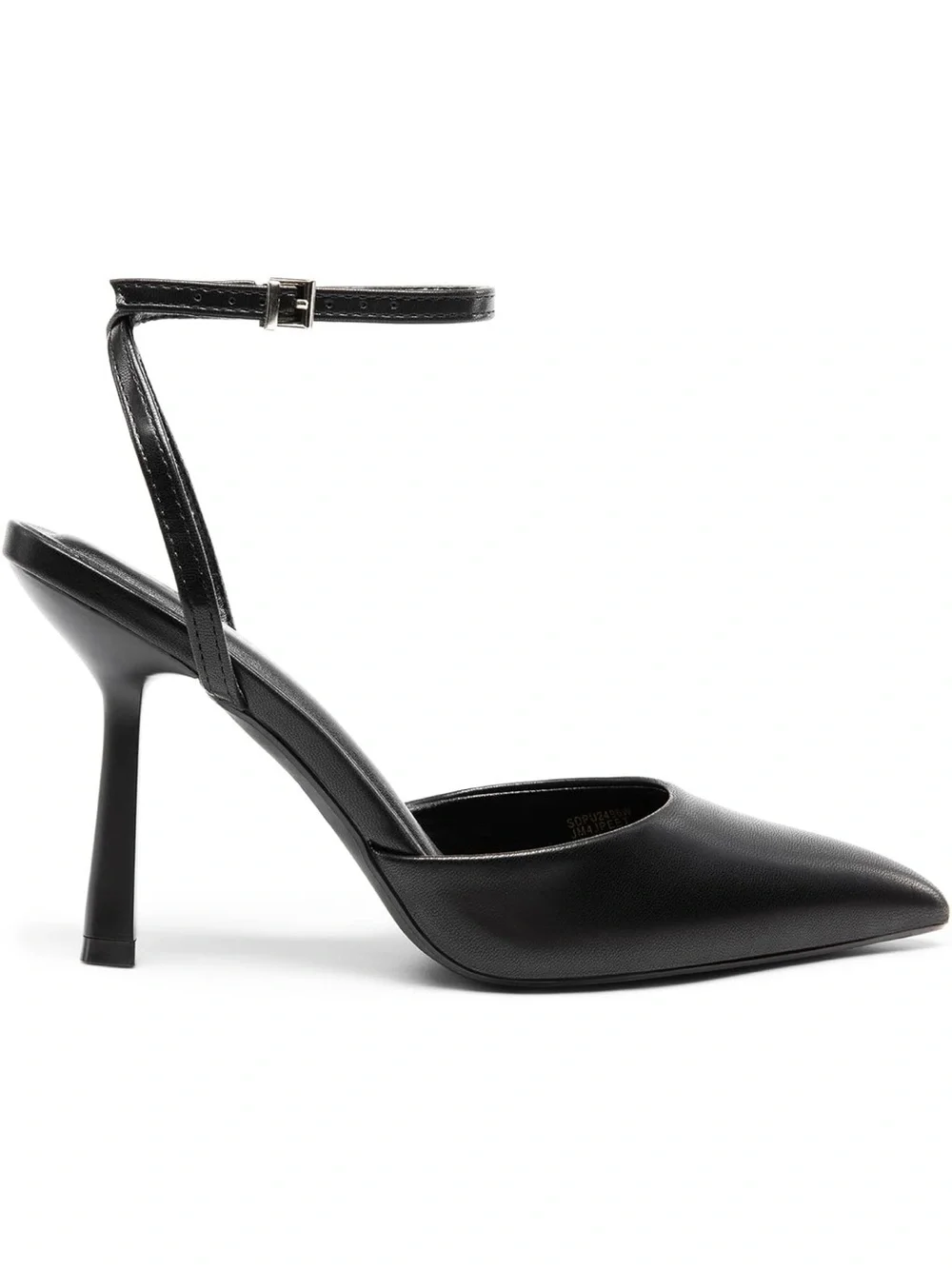 Black Pointed-Toe Slingback Stiletto Heels